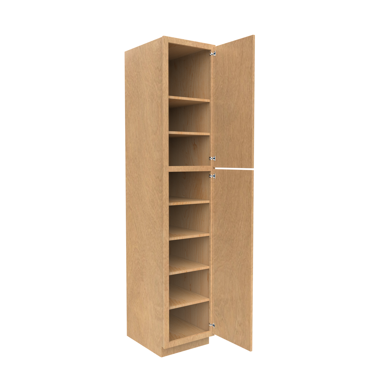 RTA - Slim Shaker Karamel - Single Door Pantry Cabinets - 18"W x 90"H x 24"D