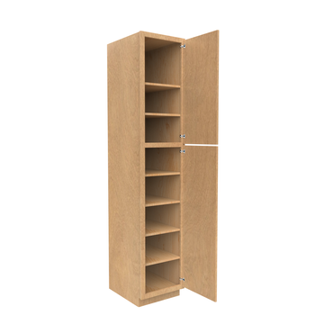 RTA - Slim Shaker Karamel - Single Door Pantry Cabinets - 18