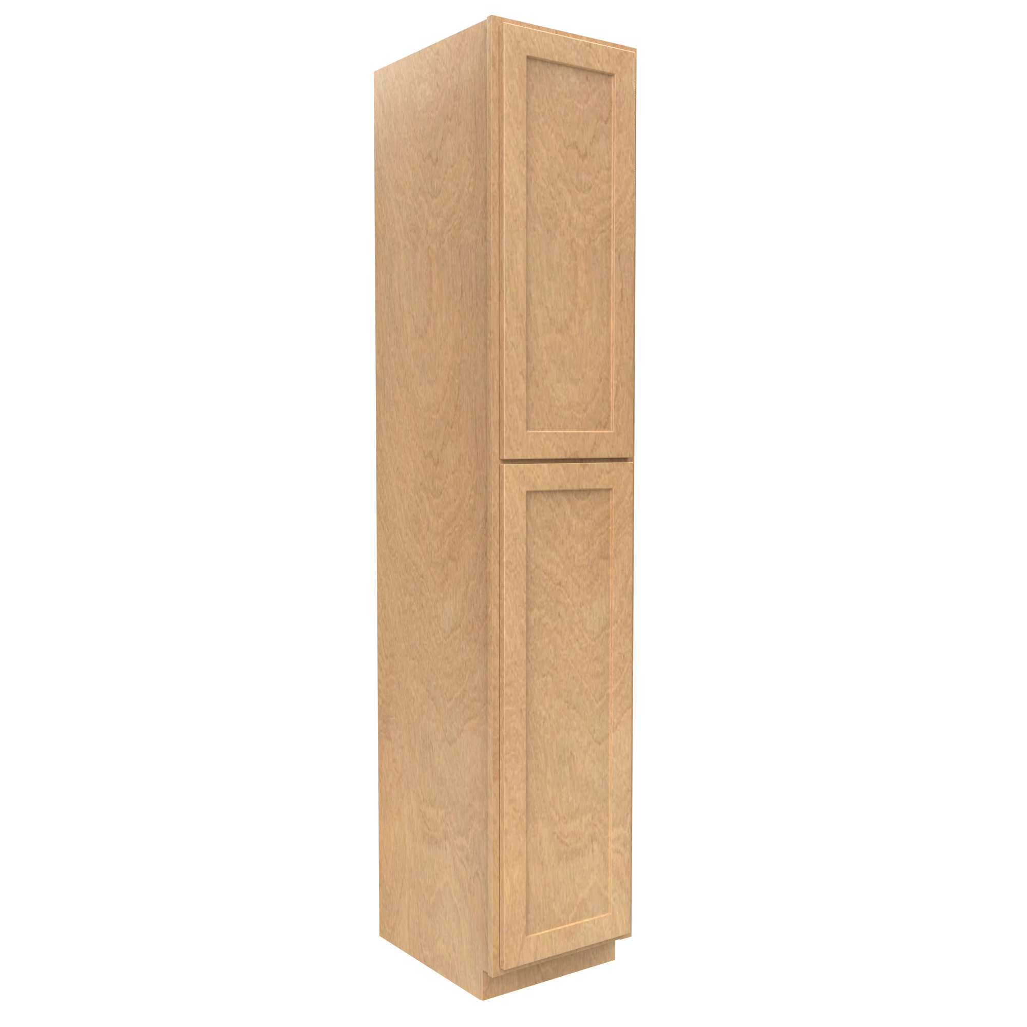 RTA - Slim Shaker Karamel - Single Door Pantry Cabinets - 18"W x 96"H x 24"D