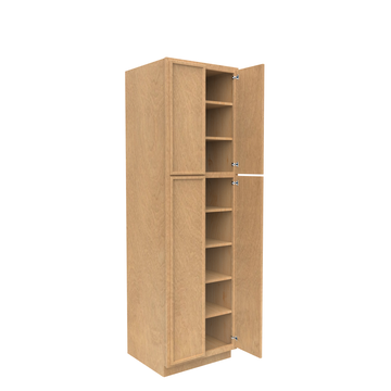 Slim Shaker Karamel - Double Door Pantry Cabinets - 24