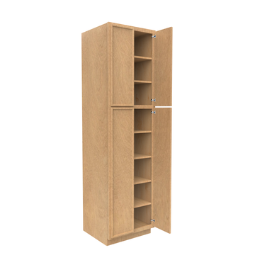 Slim Shaker Karamel - Double Door Pantry Cabinets - 24