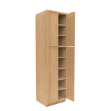 RTA - Slim Shaker Karamel - Double Door Pantry Cabinets - 24"W x 90"H x 24"D