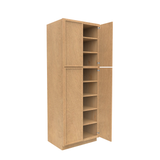 RTA - Slim Shaker Karamel - Double Door Pantry Cabinets - 30"W x 84"H x 24"D
