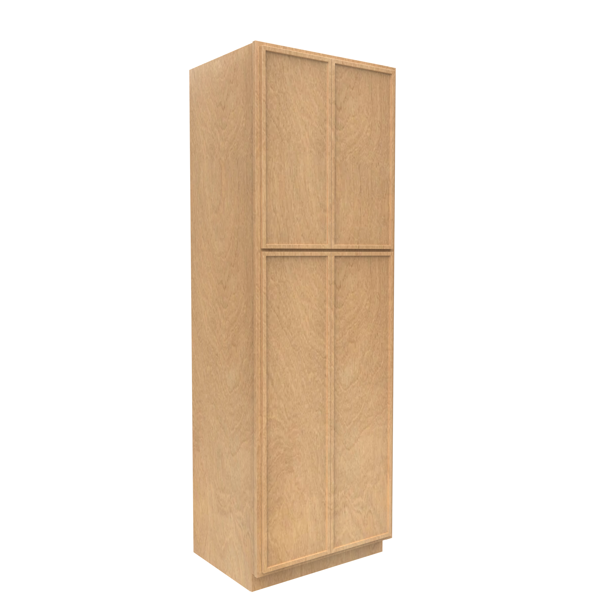 Slim Shaker Karamel - Double Door Pantry Cabinets - 30"W x 90"H x 24"D - Pre Assembled