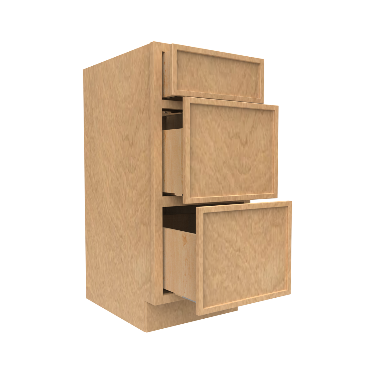 RTA - Slim Shaker Karamel - Vanity Drawer Base Cabinets - 15"W x 34.5"H x 21"D