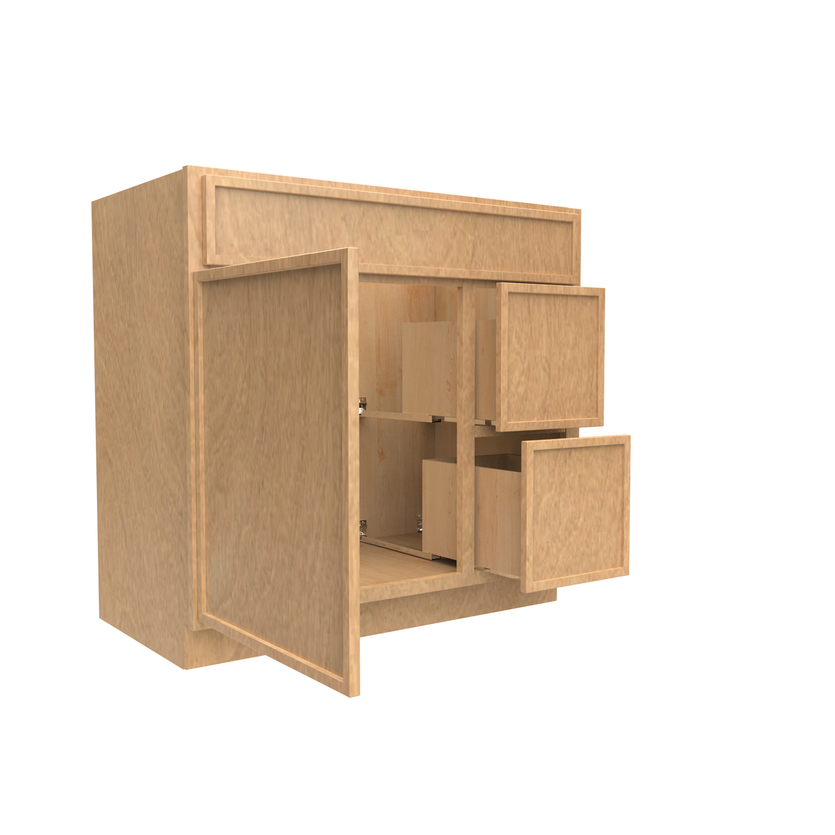 RTA - Slim Shaker Karamel - Vanity Sink Drawer Base Cabinets - 36"W x 34.5"H x 21"D - SSK-VSD36L