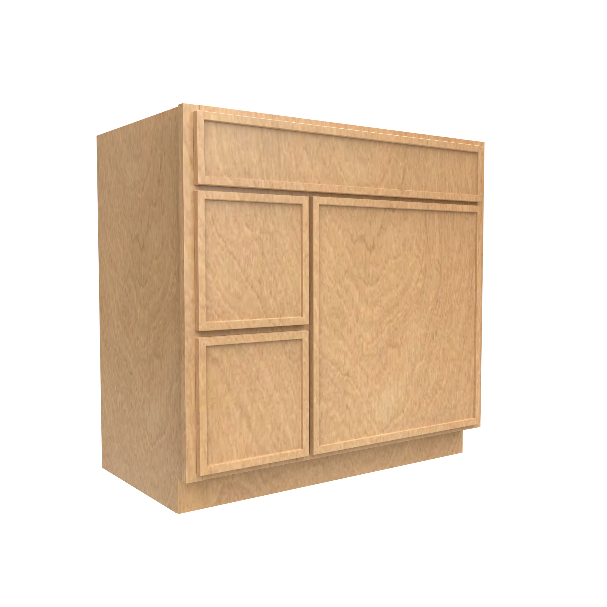 Slim Shaker Karamel - Vanity Sink Drawer Base Cabinets - 36"W x 34.5"H x 21"D - SSK-VSD36R - Pre Assembled