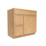 RTA - Slim Shaker Karamel - Vanity Sink Drawer Base Cabinets - 36"W x 34.5"H x 21"D - SSK-VSD36R