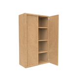 RTA - Slim Shaker Karamel - 42" Height Double Door Wall Cabinets - 24"W x 42"H x 12"D