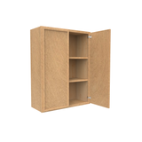 RTA - Slim Shaker Karamel - 36"Height Double Door Wall Cabinets - 27"W x 36"H x 12"D
