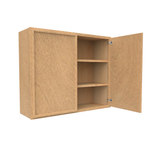 RTA - Slim Shaker Karamel - 30"Height Double Door Wall Cabinets - 36"W x 30"H x 12"D