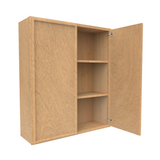 RTA - Slim Shaker Karamel - 42" Height Double Door Wall Cabinets - 36"W x 42"H x 12"D