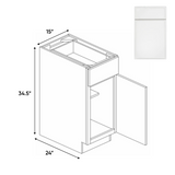 Slim Shaker Oatmeal - Single Door Cabinets - 15"W x 34.5"H x 24"D - Pre Assembled