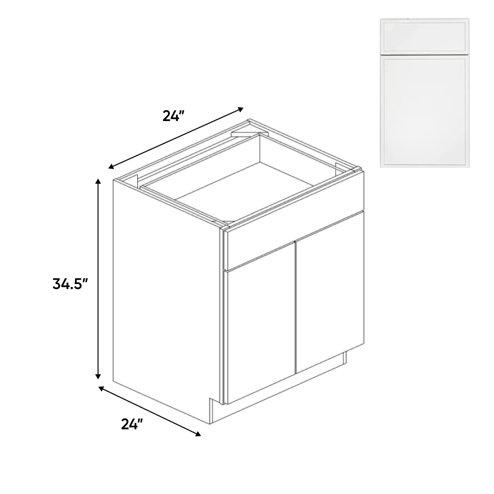 Slim Shaker Oatmeal - Double Door Cabinets - 24"W x 34.5"H x 24"D - Pre Assembled