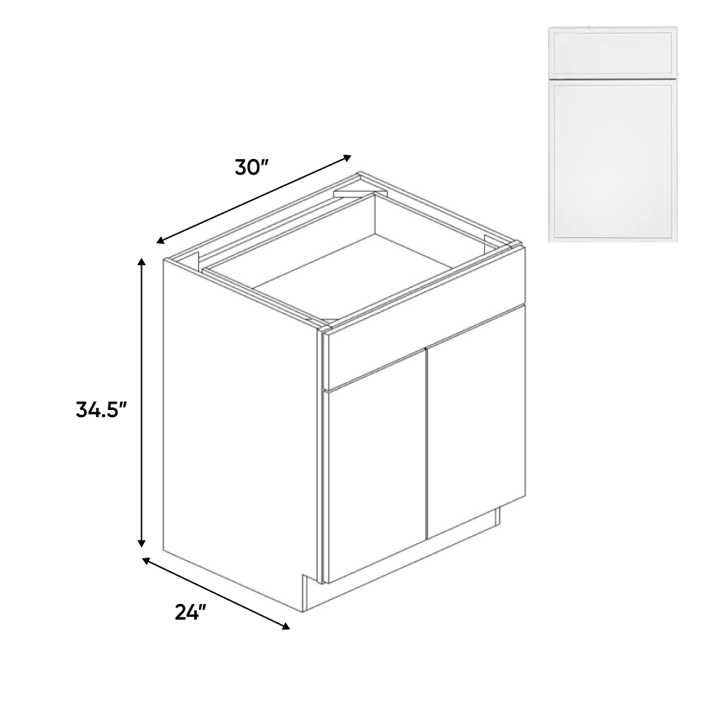 Slim Shaker Oatmeal - Double Door Cabinets - 30"W x 34.5"H x 24"D - Pre Assembled