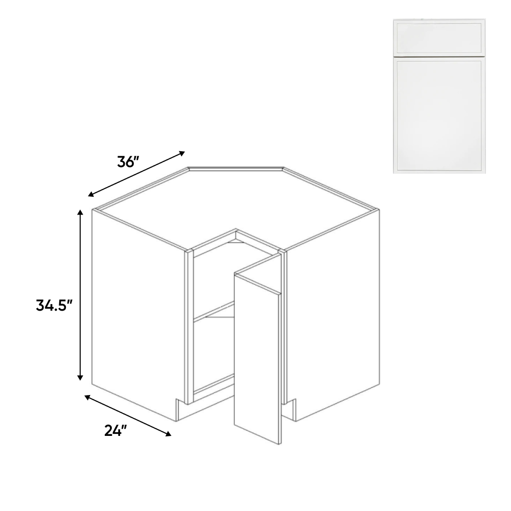 Slim Shaker Oatmeal - Square Corner Cabinets - 36"W x 34.5"H x 36"D - Pre Assembled