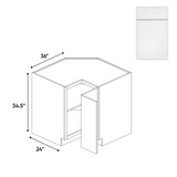 Slim Shaker Oatmeal - Square Corner Cabinets - 36"W x 34.5"H x 36"D - Pre Assembled