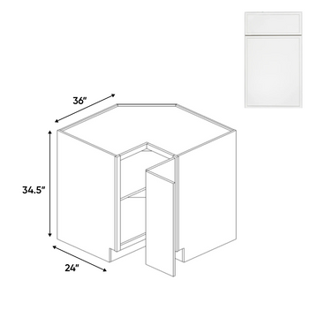 Slim Shaker Oatmeal - Square Corner Cabinets - 36"W x 34.5"H x 36"D - Pre Assembled