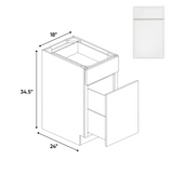 Slim Shaker Oatmeal - Waste Basket Base Cabinets - 18"W x 34.5"H x 24"D - Pre Assembled