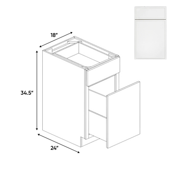 Slim Shaker Oatmeal - Waste Basket Base Cabinets - 18"W x 34.5"H x 24"D - Pre Assembled