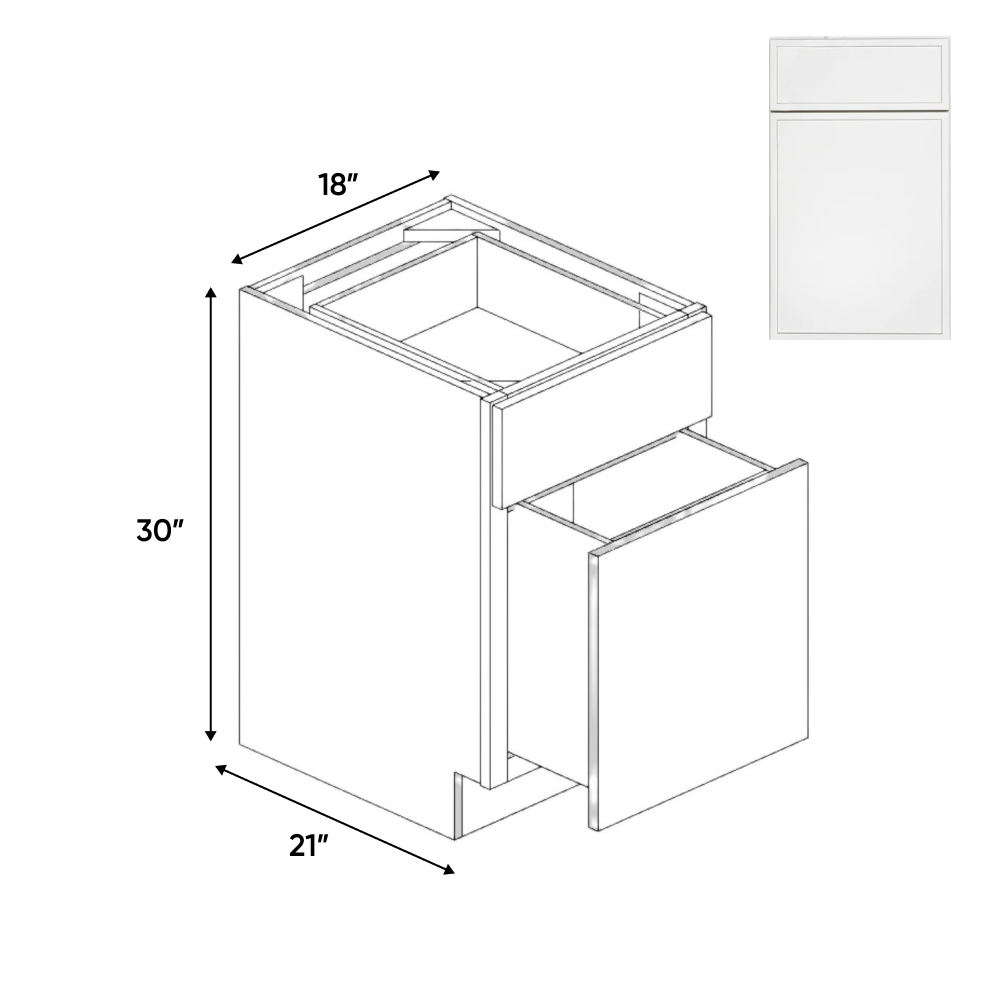 Slim Shaker Oatmeal - File Drawer Base Cabinets - 18"W x 30"H x 21"D - Pre Assembled