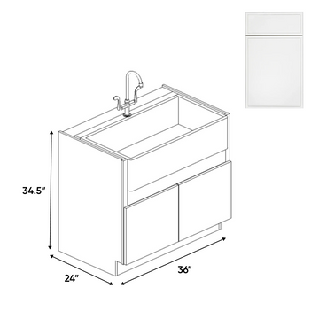 Slim Shaker Oatmeal - Farm Sink Base Cabinets - 36