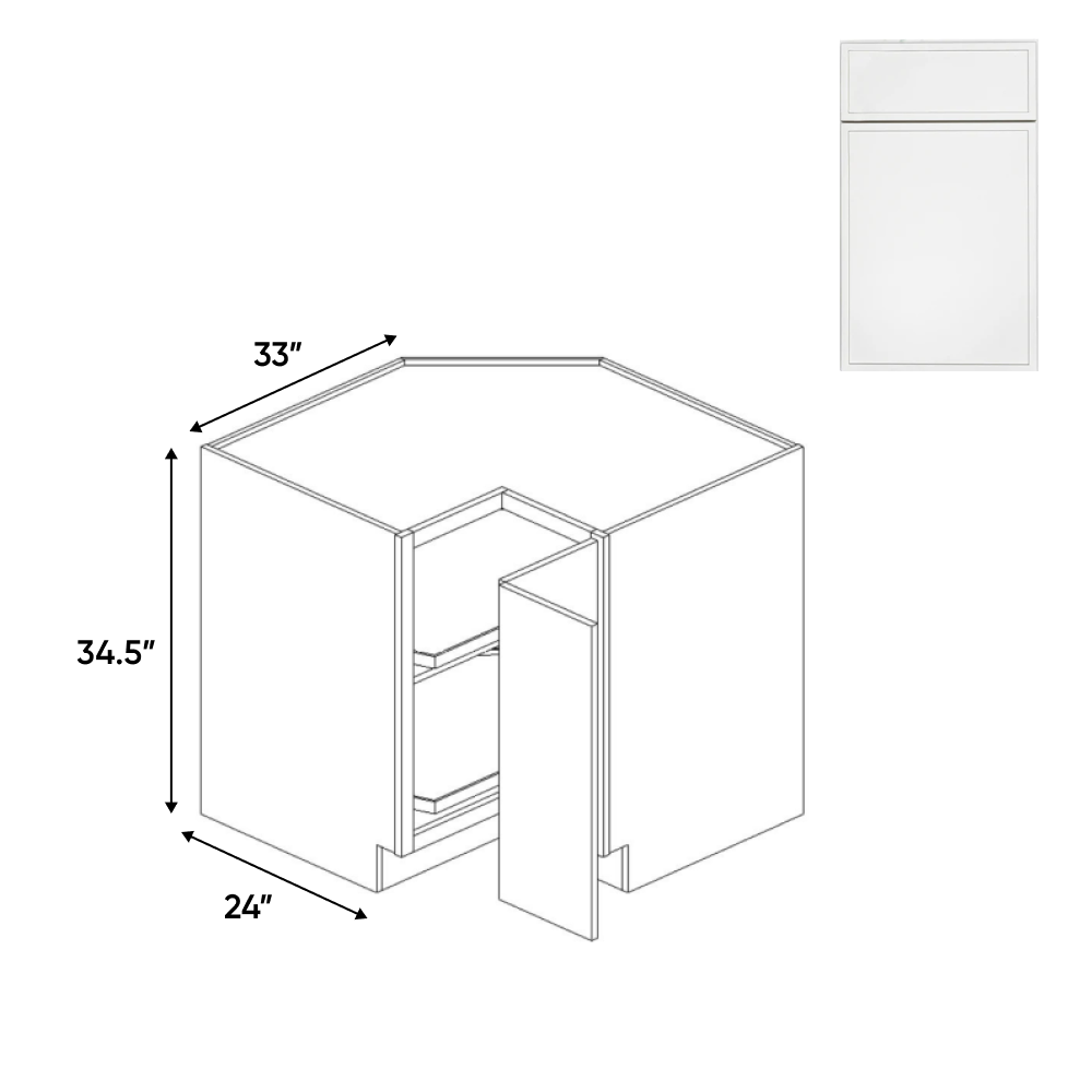 Slim Shaker Oatmeal - Lazy Susan Base Cabinets - 33"W x 34.5"H x 33"D - Pre Assembled