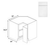 Slim Shaker Oatmeal - Lazy Susan Base Cabinets - 33"W x 34.5"H x 33"D - Pre Assembled