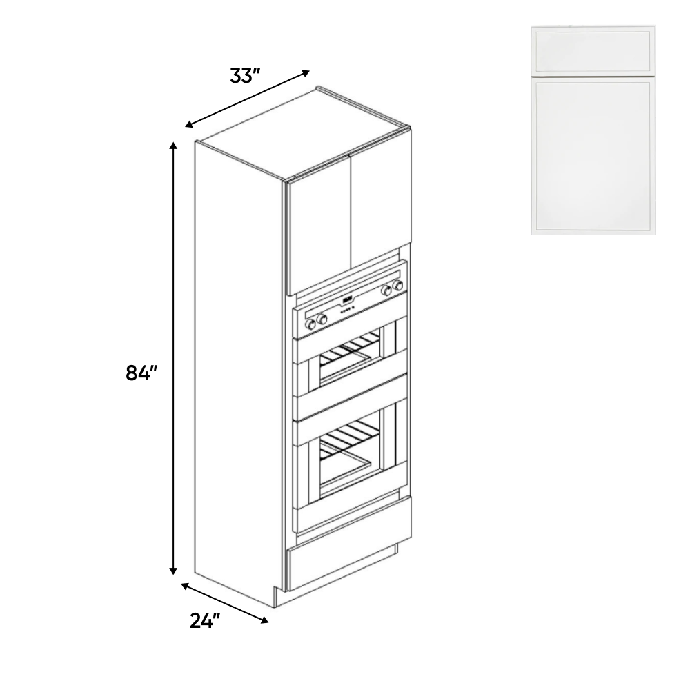 Slim Shaker Oatmeal - Double Oven Cabinets - 33"W x 84"H x 24"D - Pre Assembled