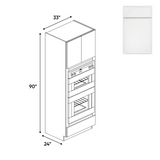 RTA - Slim Shaker Oatmeal - Double Oven Cabinets - 33"W x 90"H x 24"D