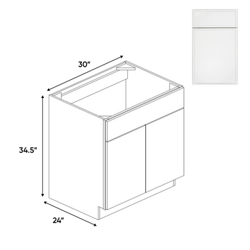 Slim Shaker Oatmeal - Sink Base Cabinets - 30"W x 34.5"H x 24"D - Pre Assembled