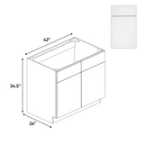 RTA - Slim Shaker Oatmeal - Sink Base Cabinets - 42"W x 34.5"H x 24"D