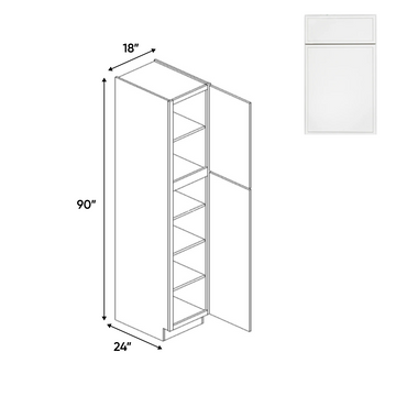 Slim Shaker Oatmeal - Single Door Pantry Cabinets - 18"W x 90"H x 24"D - Pre Assembled