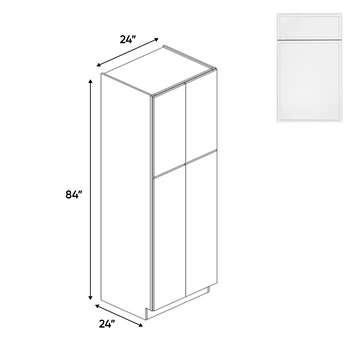 Slim Shaker Oatmeal - Double Door Pantry Cabinets - 24"W x 84"H x 24"D - Pre Assembled