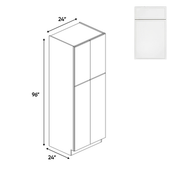 Slim Shaker Oatmeal - Double Door Pantry Cabinets - 24"W x 96"H x 24"D - Pre Assembled