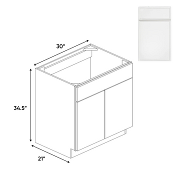 Slim Shaker Oatmeal - Vanity Sink Base Cabinets - 30"W x 34.5"H x 21"D - Pre Assembled