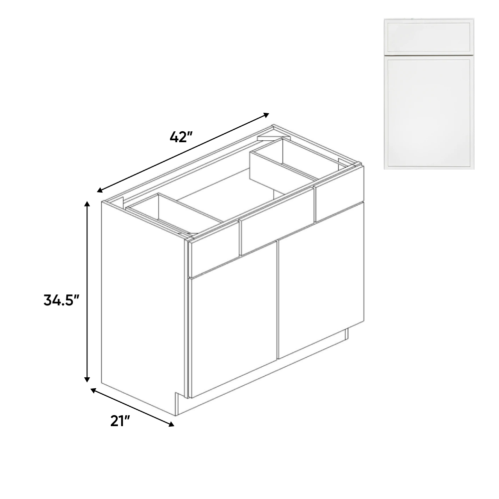 Slim Shaker Oatmeal - Vanity Consoles - 42"W x 34.5"H x 21"D - Pre Assembled