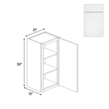 RTA - Slim Shaker Oatmeal - 30"Height Single Door Wall Cabinets - 21"W x 30"H x 12"D