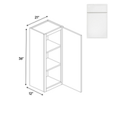 RTA - Slim Shaker Oatmeal - 36" Height Single Door Wall Cabinets - 21"W x 36"H x 12"D