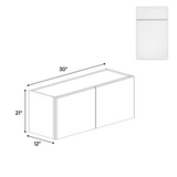 RTA - Slim Shaker Oatmeal - 21"Height Double Door Wall Cabinets - 30"W x 21"H x 12"D