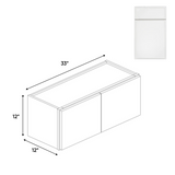 RTA - Slim Shaker Oatmeal - 12"Height Double Door Wall Cabinets - 33"W x 12"H x 12"D