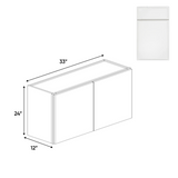 RTA - Slim Shaker Oatmeal - 24"Height Double Door Wall Cabinets - 33"W x 24"H x 12"D