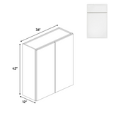 RTA - Slim Shaker Oatmeal - 42"Height Double Door Wall Cabinets - 36"W x 42"H x 12"D