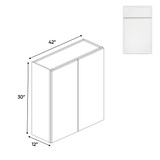 RTA - Slim Shaker Oatmeal - 30"Height Double Door Wall Cabinets - 42"W x 30"H x 12"D
