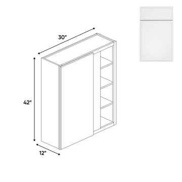 Slim Shaker Oatmeal - Wall Blind Corner Cabinets - 30"W x 42"H x 12"D - Pre Assembled