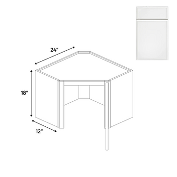 Slim Shaker Oatmeal - Diagonal Corner Wall Cabinets - 24