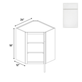 RTA - Slim Shaker Oatmeal - Diagonal Corner Wall Cabinets - 24"W x 18"H x 12"D - SSO-WDC2418