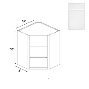 Slim Shaker Oatmeal - Diagonal Corner Wall Cabinets - 24"W x 36"H x 12"D - Pre Assembled