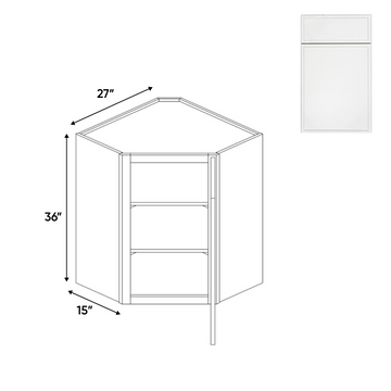 Slim Shaker Oatmeal - Diagonal Corner Wall Cabinets - 27