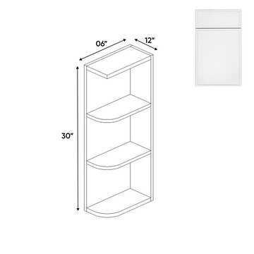 Slim Shaker Oatmeal - Wall Open Shelf Cabinets - 6"W x 30"H x 12"D - Pre Assembled